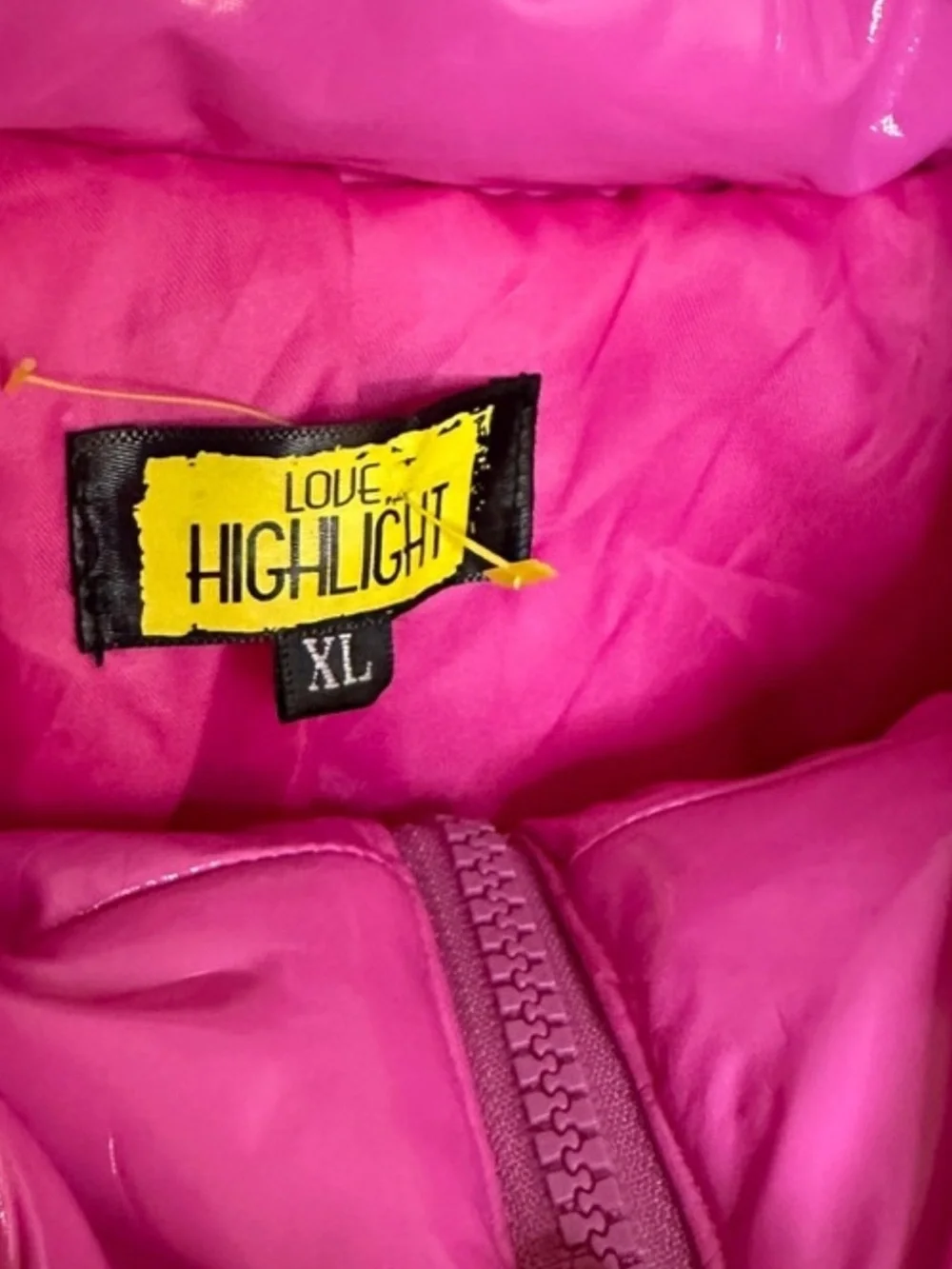 Women’s XL Barbiecore Shiny Fuchsia Puffer Jacket